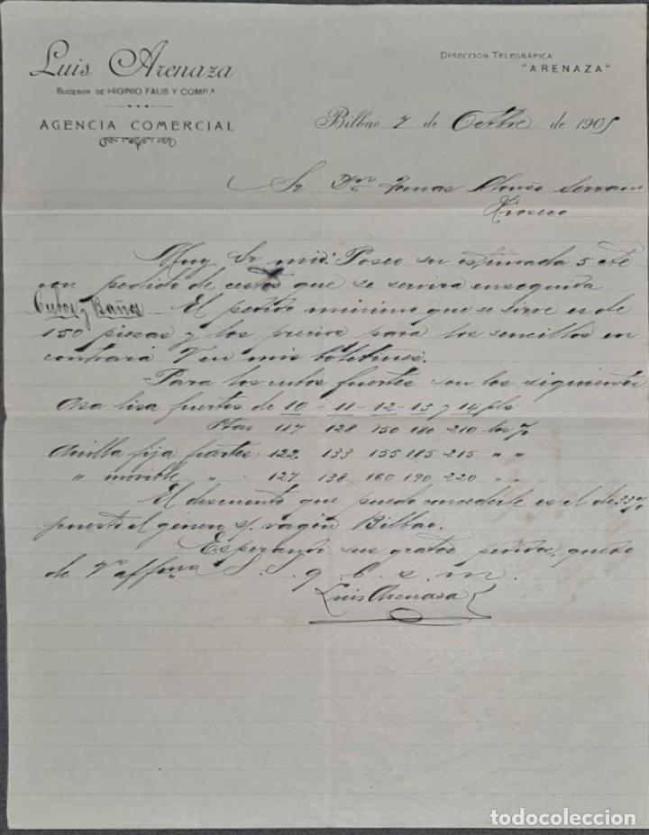Lettere commerciali: Luis Arenaza. Taller de Forja. Bilbao. Espa&ntilde;a 1905