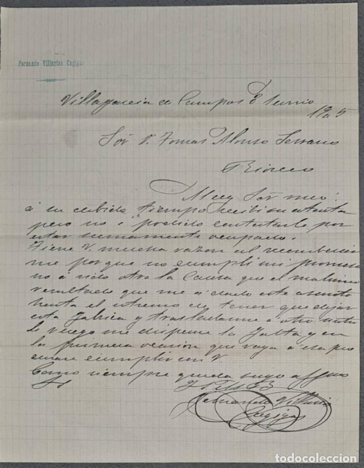 Lettere commerciali: Fernando Villar&iacute;as Cagigas. Villagarc&iacute;a. Espa&ntilde;a 1905