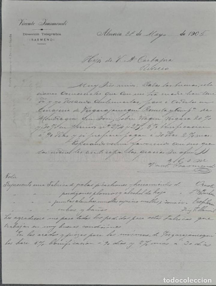 Lettere commerciali: Vicente Isasmendi. Madrid. Espa&ntilde;a 1905