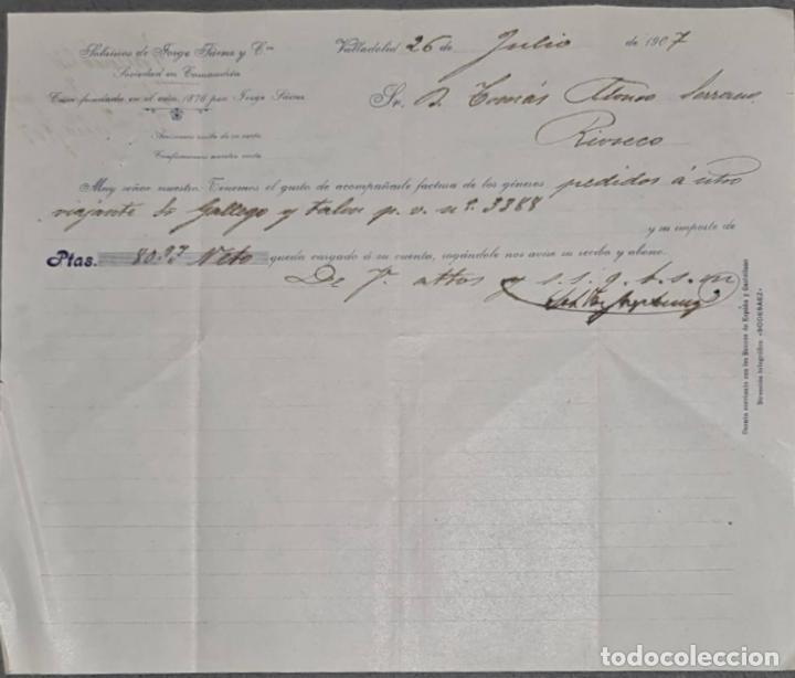 Cartas comerciales: Sobrinos de Jorge S&aacute;enz y C&ordf;. Almacenes por mayor de Quincalla y Ferreter&iacute;a. Valladolid. Espa&ntilde;a 1907