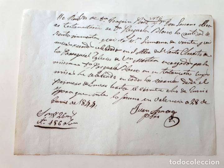 Lettere commerciali: RECIBO PARROCO, JUNIO DE 1844, CELEBRACION MISA DE DIFUNTO