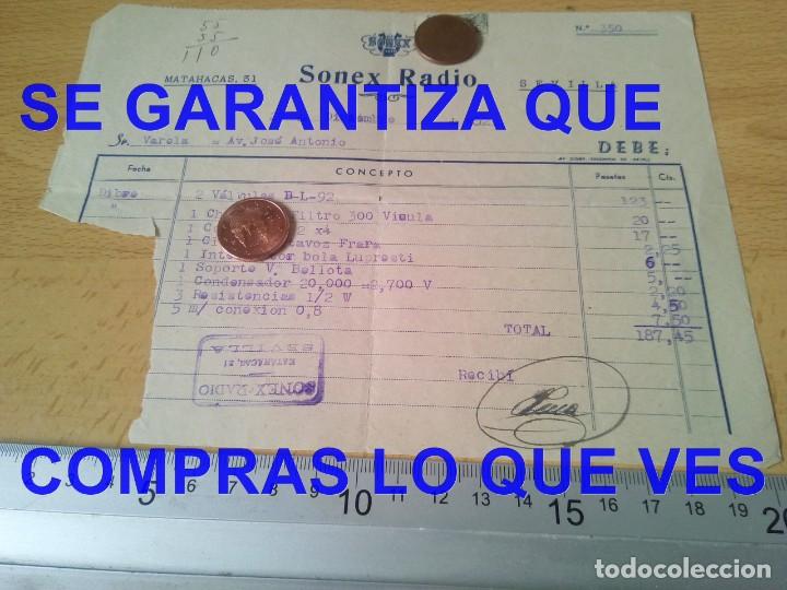 Lettere commerciali: SEVILLA SONEX RADIO FACTURA REPARACION 1952 C00