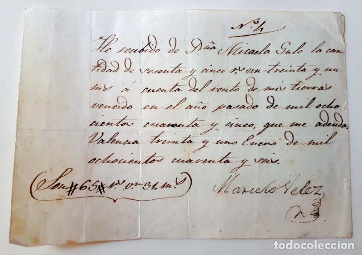 Lettere commerciali: RECIBO DE VENTA DE TIERRAS, ENERO DE 1846