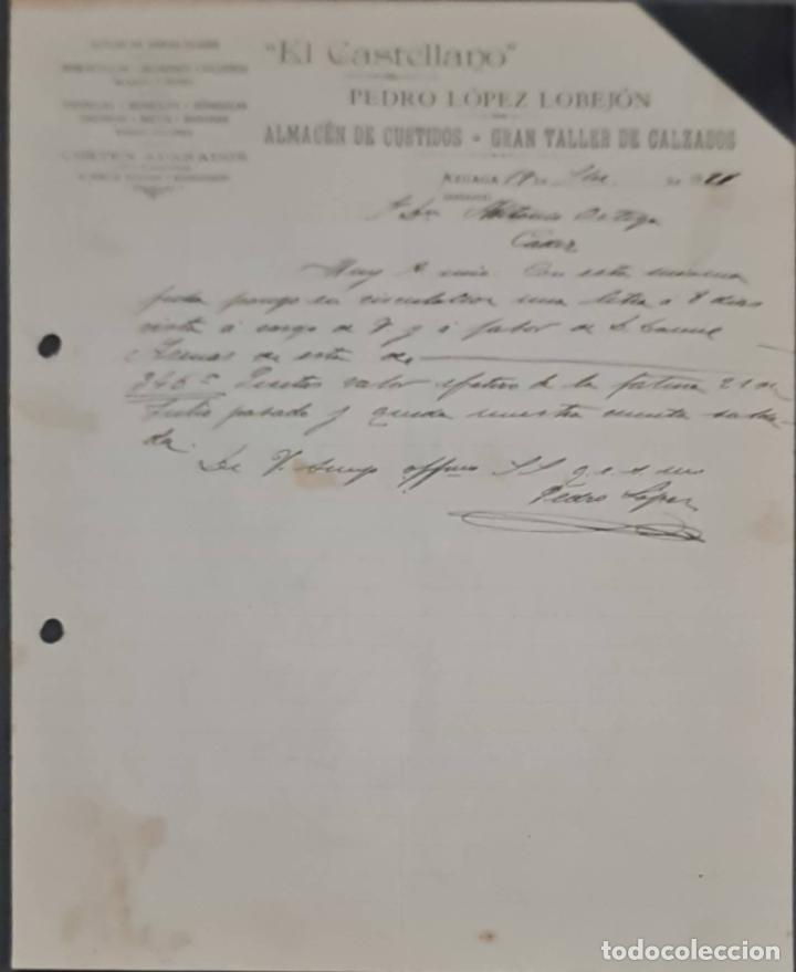 Lettere commerciali: Pedro L&oacute;pez Lobej&oacute;n. El Castellano. Almac&eacute;n de curtidos y taller de calzados. Badajoz. Espa&ntilde;a 1921