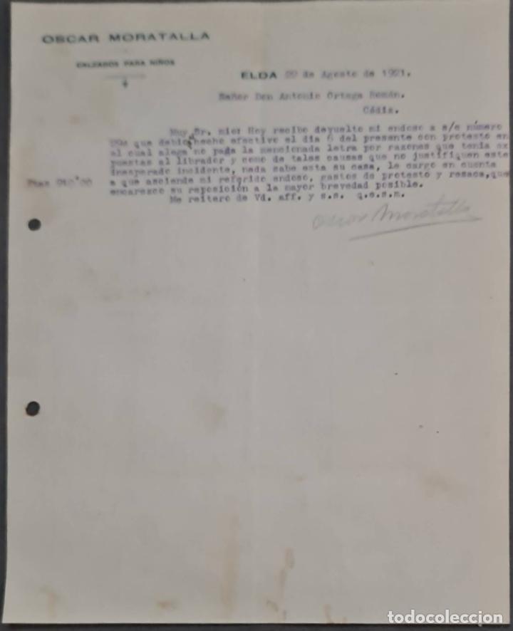 Cartas comerciais: Oscar Moratalla. Calzados para ni&ntilde;os. Elda. Espa&ntilde;a 1921