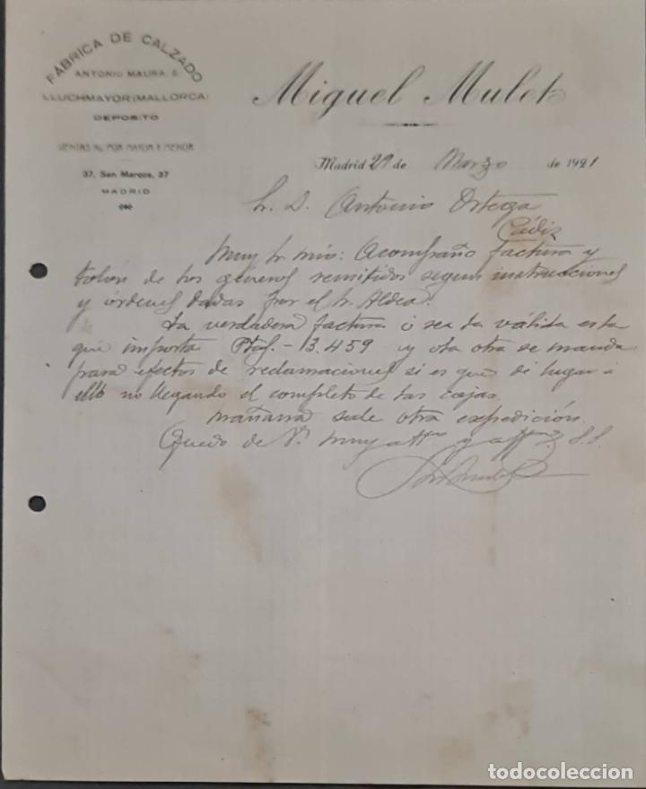 Cartas comerciais: Miguel Mulet. F&aacute;brica de calzado. Madrid. Espa&ntilde;a 1921