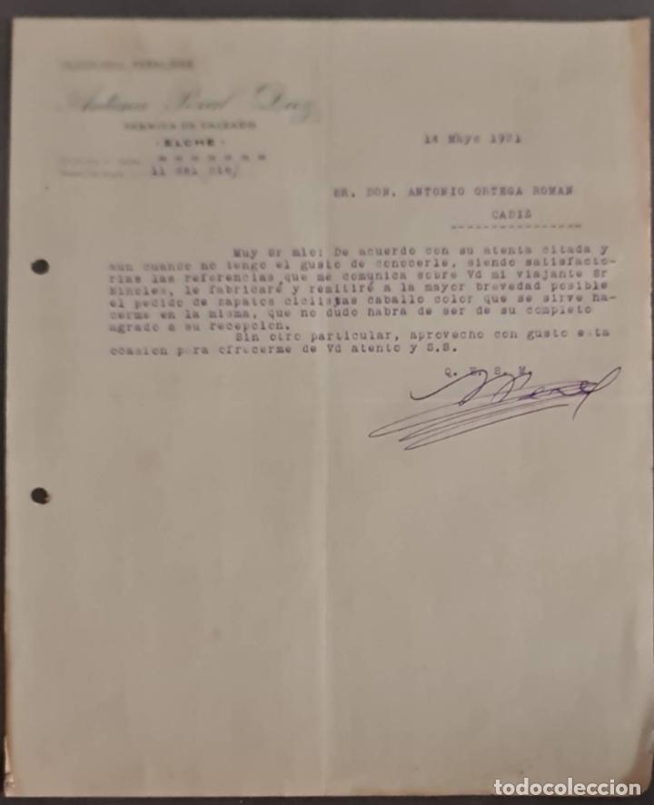 Cartas comerciais: Antonio Peral Diez. F&aacute;brica de calzado. Elche. Espa&ntilde;a 1921