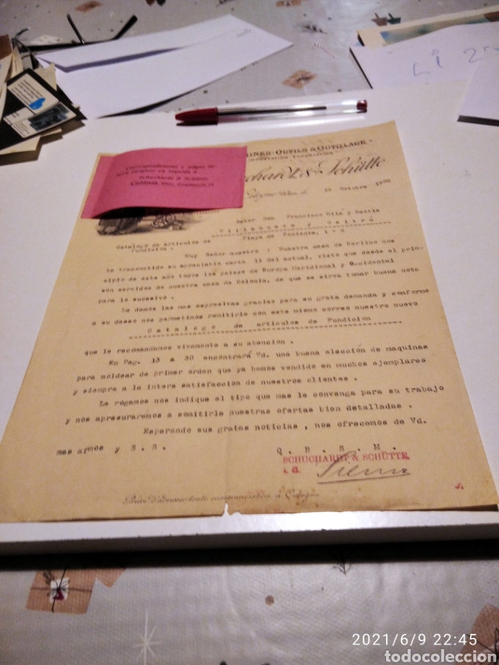 Cartas comerciais: SCHUCHARDT & SCHUTTE Colonia RHIN 1902