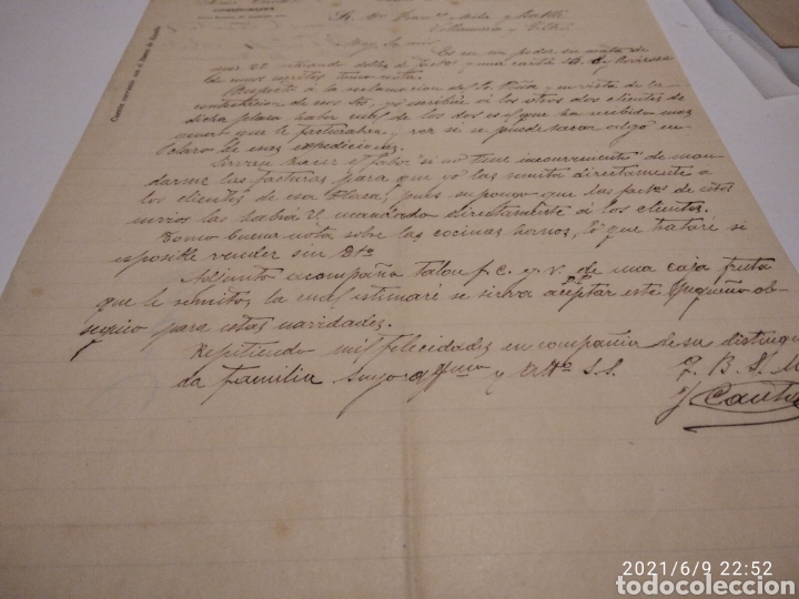 Cartas comerciales: Jes&uacute;s Cantos comisionista Valencia 1900 - Foto 4