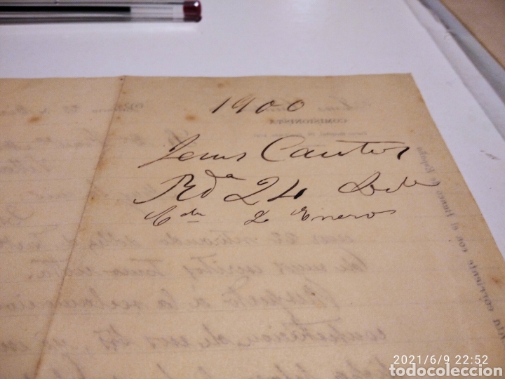Cartas comerciales: Jes&uacute;s Cantos comisionista Valencia 1900 - Foto 6