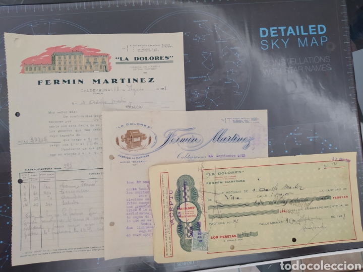 Cartas comerciais: Caldearenas Ferm&iacute;n Mart&iacute;nez la dolores facturas antiguas 1924