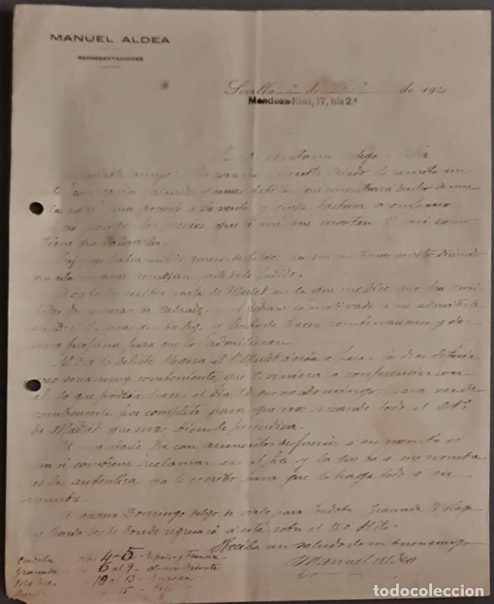 Cartas comerciales: Manuel Aldea. Calzados de todas clases. Sevilla. Espa&ntilde;a 1921