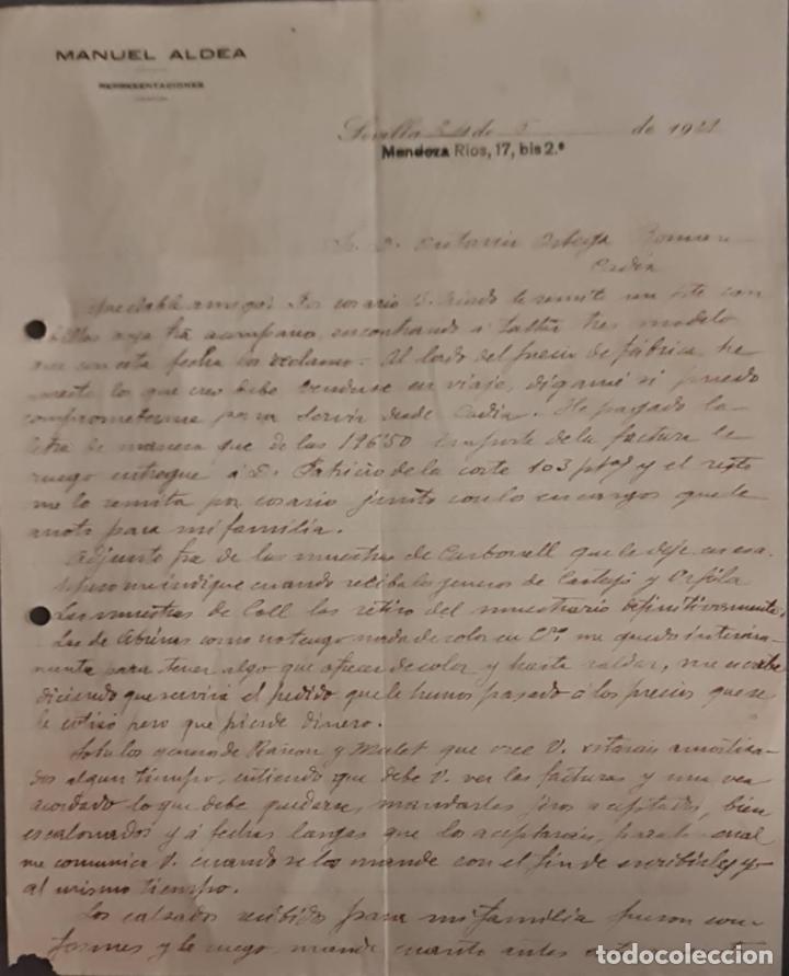 Cartas comerciales: Manuel Aldea. Calzados de todas clases. Sevilla. Espa&ntilde;a 1921