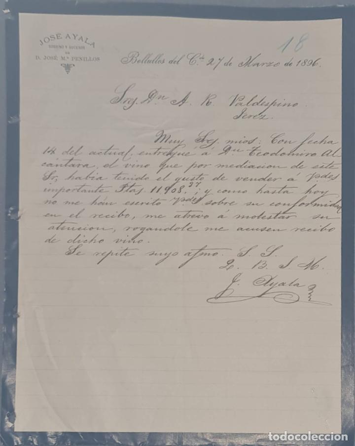 Cartas comerciais: Jos&eacute; Ayala, sobrino y sucesor de D. Jos&eacute; M&ordf; Penillos. Bollullos del Cdo. Espa&ntilde;a 1896