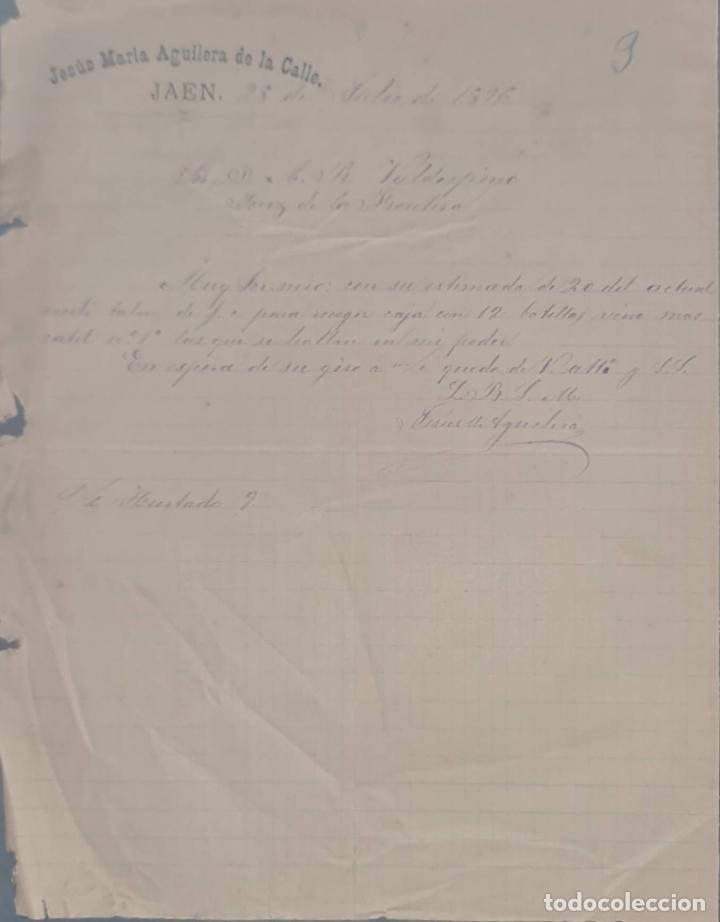 Cartas comerciais: Jes&uacute;s Mar&iacute;a Aguilera de la Calle. Ja&eacute;n. Espa&ntilde;a 1896
