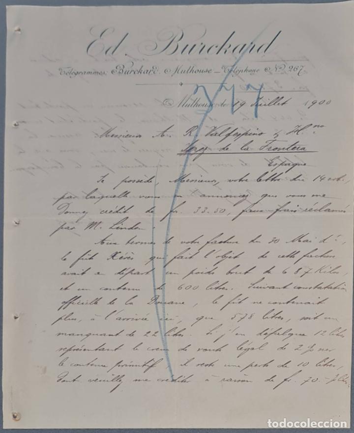 Lettres commerciales: Ed. Burckard. Mulhouse. Francia 1900