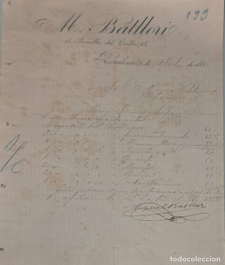 Cartas comerciais: M. Batllori. Barcelona. Espa&ntilde;a 1896