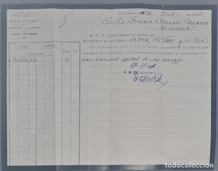 Cartas comerciales: Jover y Comp. Valladolid. Espa&ntilde;a 1910 - Foto 1