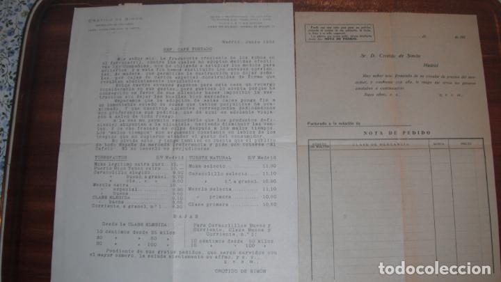 Lettres commerciales: CARTA COMERCIAL CON SELLO DE 2 CMS Y HOJA PEDIDO , CROTIDO DE SIMON, MADRID , JUNIO 1934