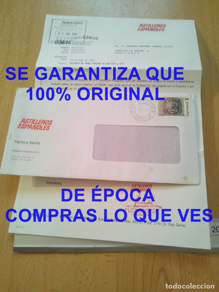 Lettres commerciales: ASTILLEROS ESPA&Ntilde;OLES SELLOS 1995 A SEVILLA SOBRE CARTA COMERCIAL E19