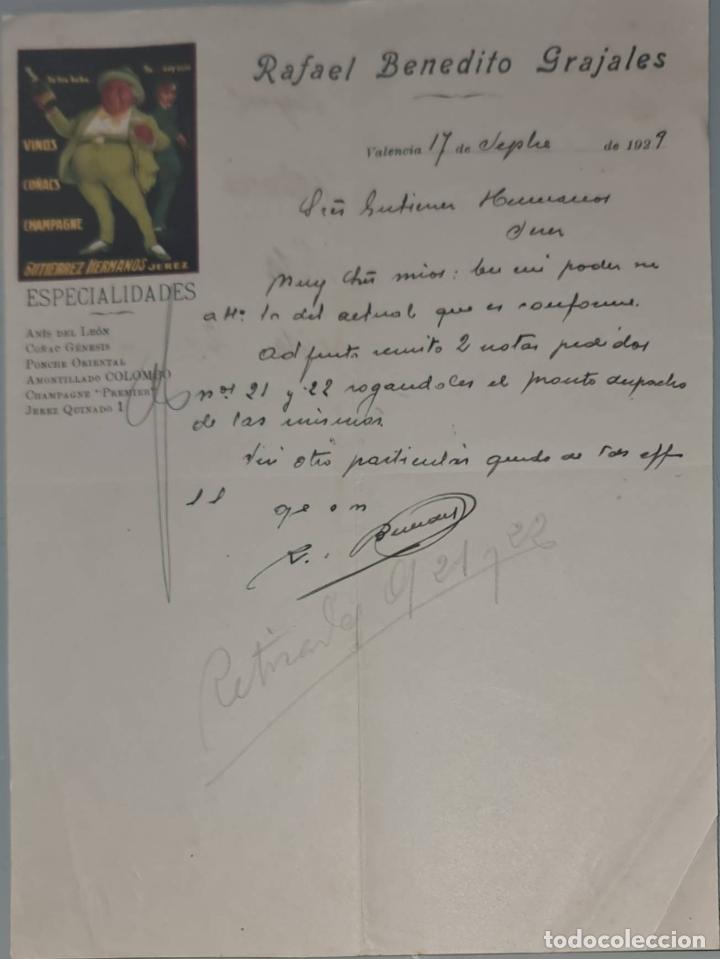 Lettere commerciali: Rafael Benedito Grajales. Especialidades. Valencia. Espa&ntilde;a 1929