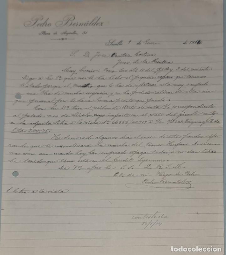 Lettere commerciali: Pedro Bern&aacute;ldez. Sevilla. Espa&ntilde;a 1914