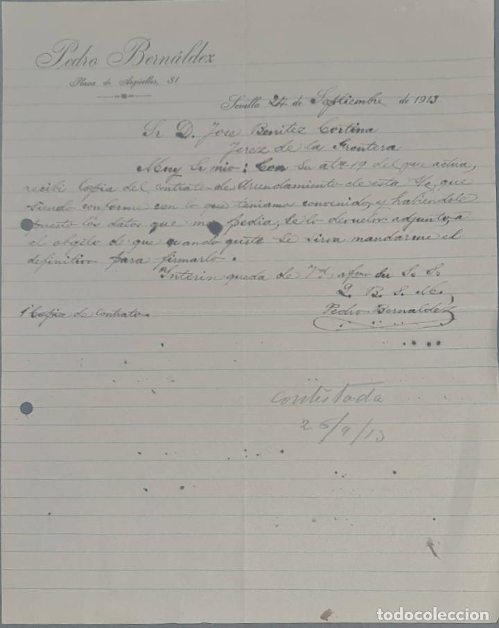 Lettere commerciali: Pedro Bern&aacute;ldez. Sevilla. Espa&ntilde;a 1913