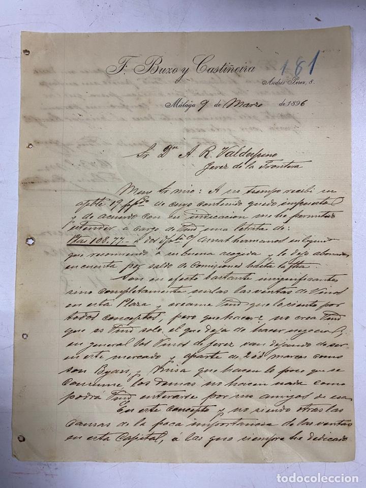 Cartas comerciales: CARTA COMERCIAL. F. BUXO Y CASTI&Ntilde;EIRA. M&Aacute;LAGA, 1896. VER