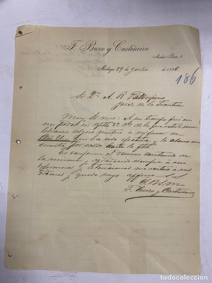 Lettere commerciali: CARTA COMERCIAL. F. BUXO Y CASTI&Ntilde;EIRA. M&Aacute;LAGA, 1896. VER
