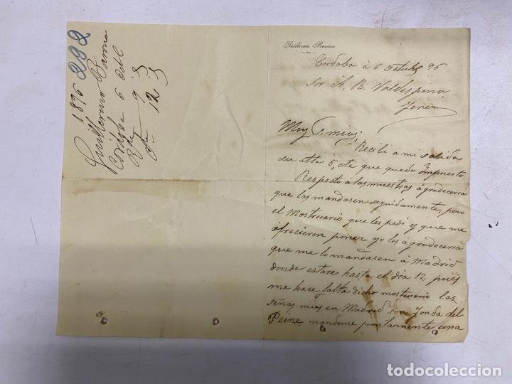 Lettere commerciali: CARTA COMERCIAL. GUILLERMO BARONA. BILBAO, 1896. VER