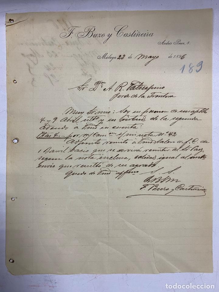 Cartas comerciais: CARTA COMERCIAL. F. BUXO Y CASTI&Ntilde;EIRA. M&Aacute;LAGA, 1896. VER