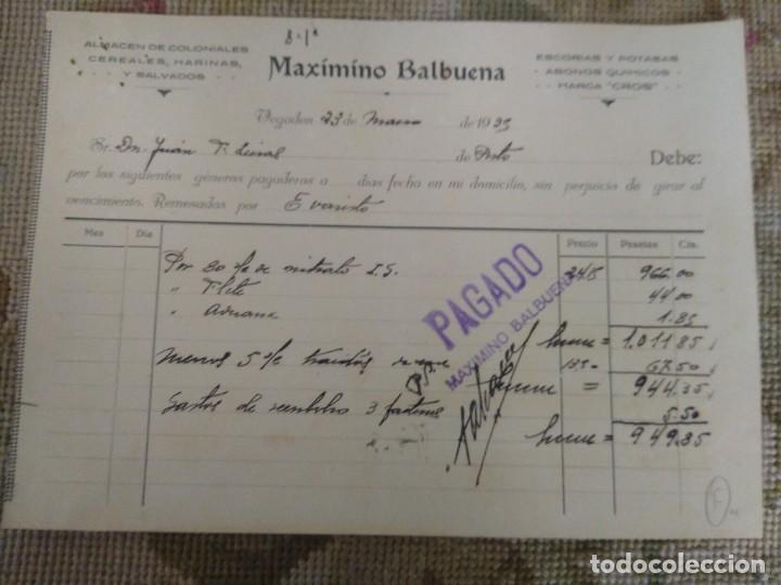 Gesch&auml;ftsbriefe: Almac&eacute;n coloniales. M&aacute;ximo Balbuena. Vegadeo. Asturias