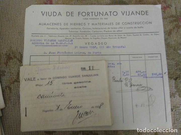 Gesch&auml;ftsbriefe: Viuda de Fortunato Vijande. 19 vales. Vegadeo. Asturias
