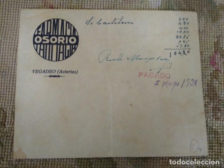 Gesch&auml;ftsbriefe: Sobre Farmacia Osorio. Vegadeo. Asturias