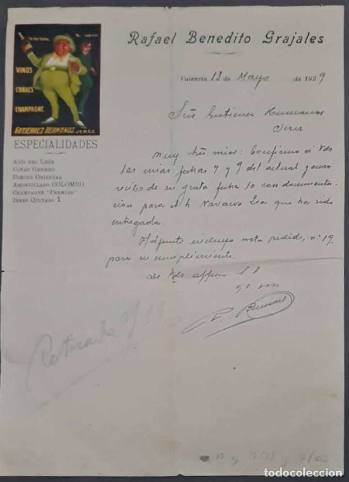Gesch&auml;ftsbriefe: Rafael Benedito Grajales. Especialidades. Valencia. Espa&ntilde;a 1929