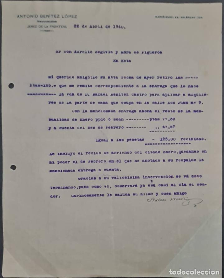 Gesch&auml;ftsbriefe: Antonio Ben&iacute;tez L&oacute;pez. Procurador. Jerez de la Frontera. Espa&ntilde;a 1940