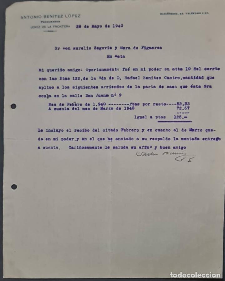 Gesch&auml;ftsbriefe: Antonio Ben&iacute;tez L&oacute;pez. Procurador. Jerez de la Frontera. Espa&ntilde;a 1940