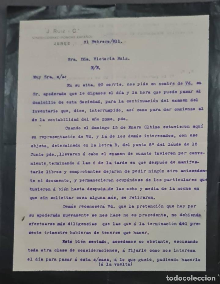 Gesch&auml;ftsbriefe: J. Ruiz y Compa&ntilde;&iacute;a. Jerez de la Frontera. Espa&ntilde;a 1911