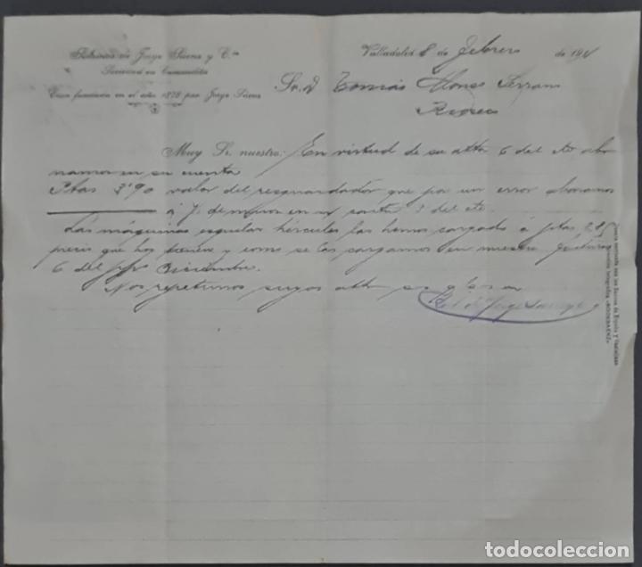 Gesch&auml;ftsbriefe: Sobrinos de Jorge S&aacute;enz y C&ordf;. Almacenes por mayor de Quincalla y Ferreter&iacute;a. Valladolid. Espa&ntilde;a 1911