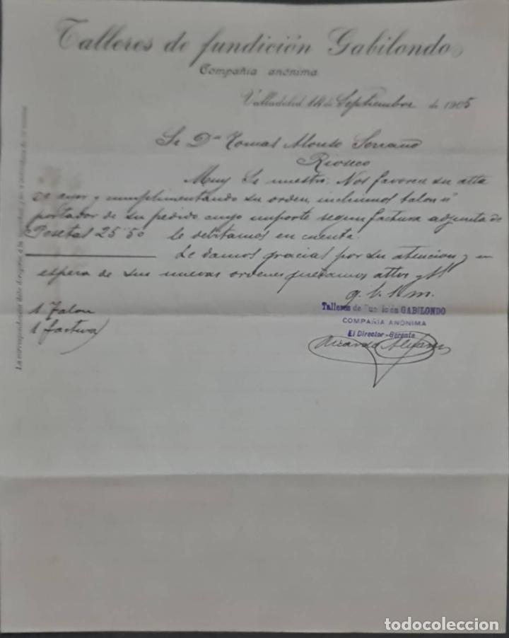 Gesch&auml;ftsbriefe: Talleres de Fundici&oacute;n Gabilondo. Compa&ntilde;&iacute;a An&oacute;nima. Valladolid. Espa&ntilde;a 1905