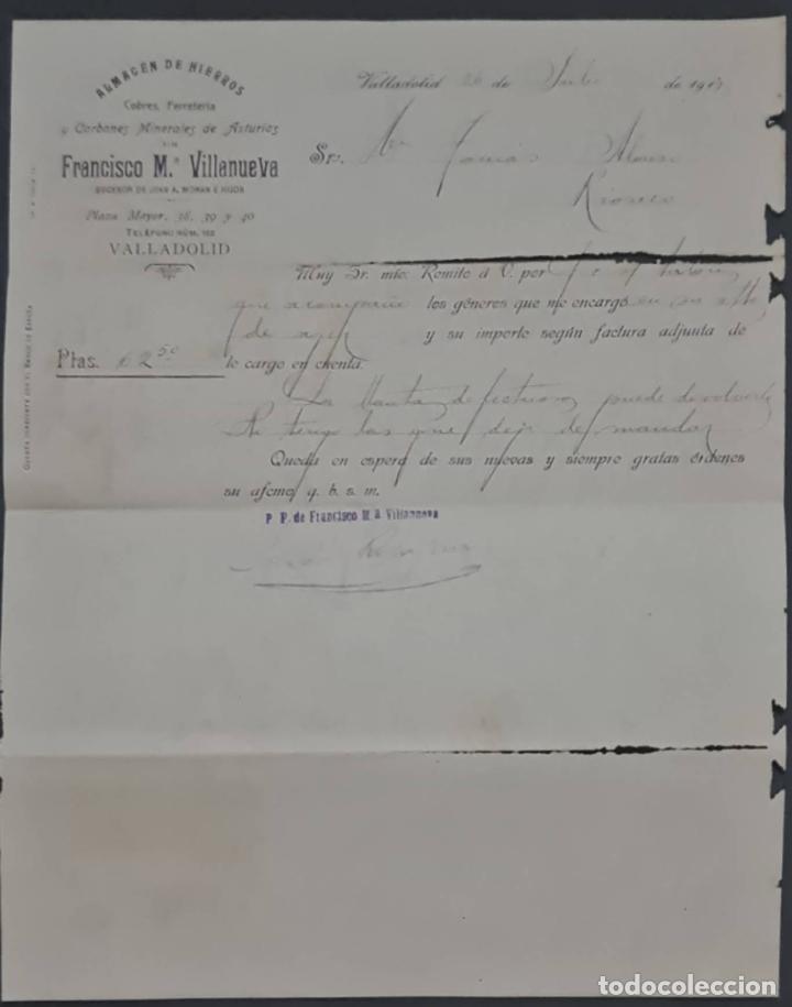 Gesch&auml;ftsbriefe: Franc&iacute;sco M&ordf; Villanueva. Almac&eacute;n de hierros, cobres y Ferreter&iacute;a. Valladolid. Espa&ntilde;a 1913