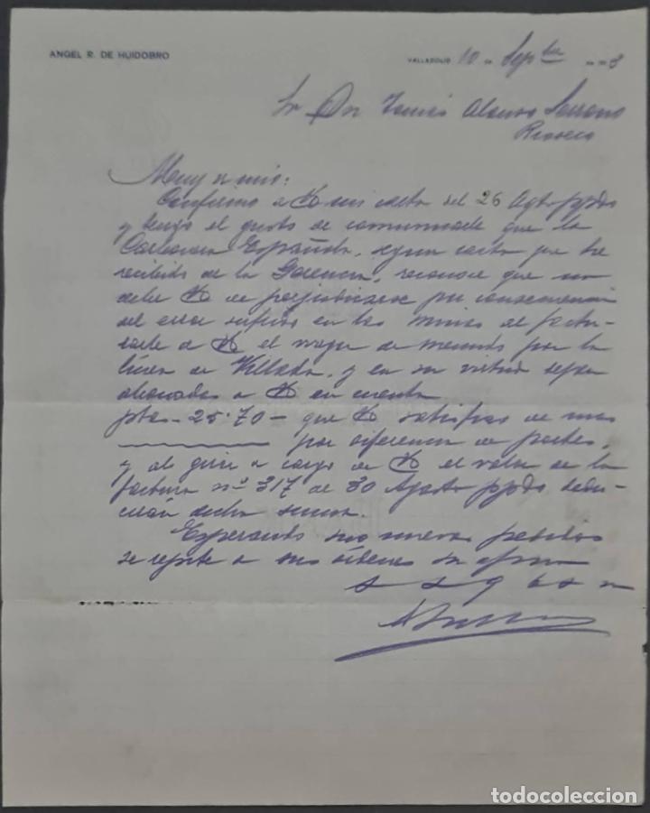 Gesch&auml;ftsbriefe: Angel R. de Huidobro. Sociedad Hullera Espa&ntilde;ola. Carbonera Espa&ntilde;ola. Valladolid. Espa&ntilde;a 1913