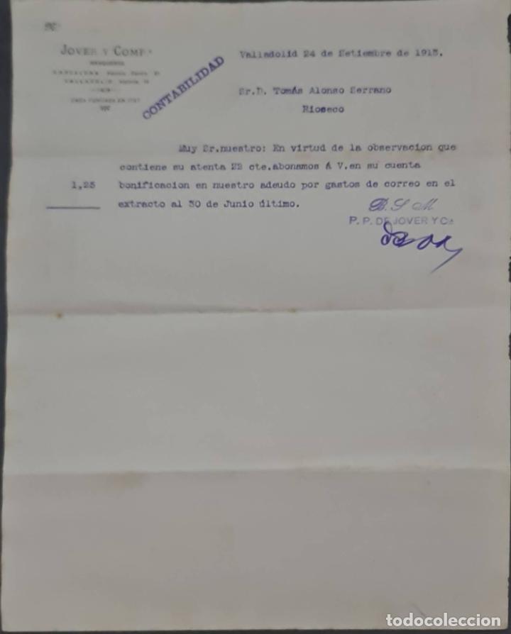 Cartas comerciales: Jover y Comp. Valladolid. Espa&ntilde;a 1913 - Foto 1
