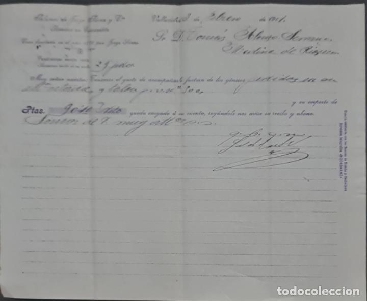 Cartas comerciais: Sobrinos de Jorge S&aacute;enz y C&ordf;. Almacenes por mayor de Quincalla y Ferreter&iacute;a. Valladolid. Espa&ntilde;a 1911
