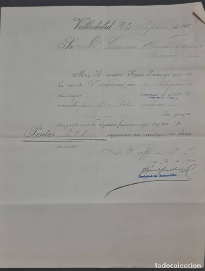 Cartas comerciais: Hijos de Cantero y C&iacute;a. S.en C.Almac&eacute;n de drogas, productos qu&iacute;micos y farmac&eacute;uticos.Valladolid 1905