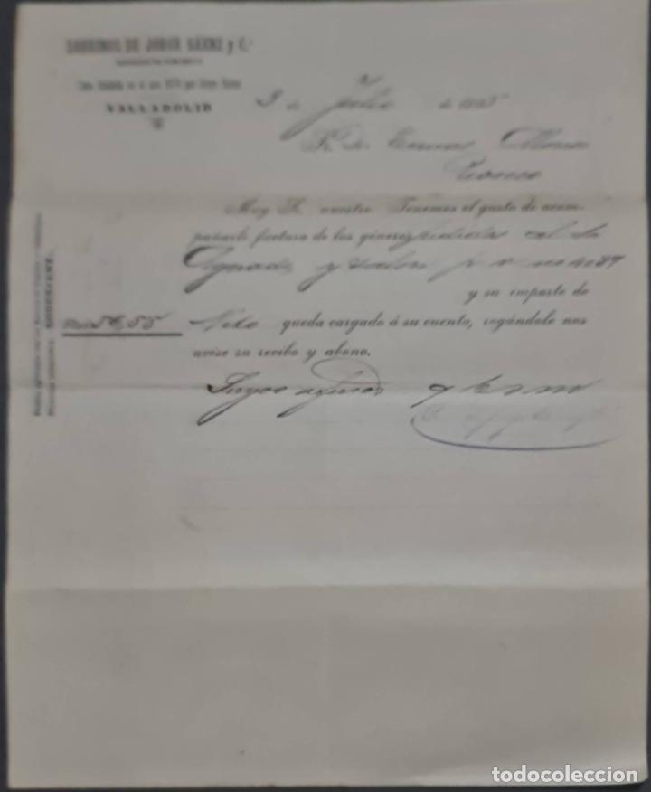 Cartas comerciais: Sobrinos de Jorge S&aacute;enz y C&ordf;. Almacenes por mayor de Quincalla y Ferreter&iacute;a. Valladolid. Espa&ntilde;a 1905