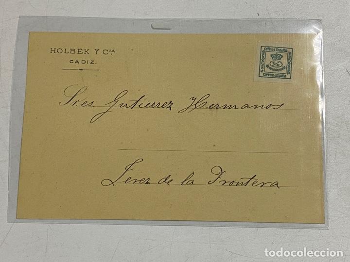 Cartas comerciales: TARJETA COMERCIAL HOLBEK Y CIA. CADIZ, 1887. VER FOTOS