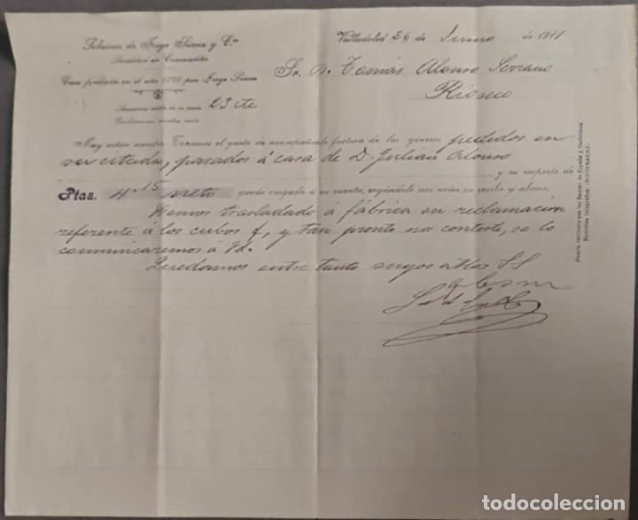 Cartas comerciales: Sobrinos de Jorge S&aacute;enz y C&ordf;. Almacenes por mayor de Quincalla y Ferreter&iacute;a. Valladolid. Espa&ntilde;a 1911