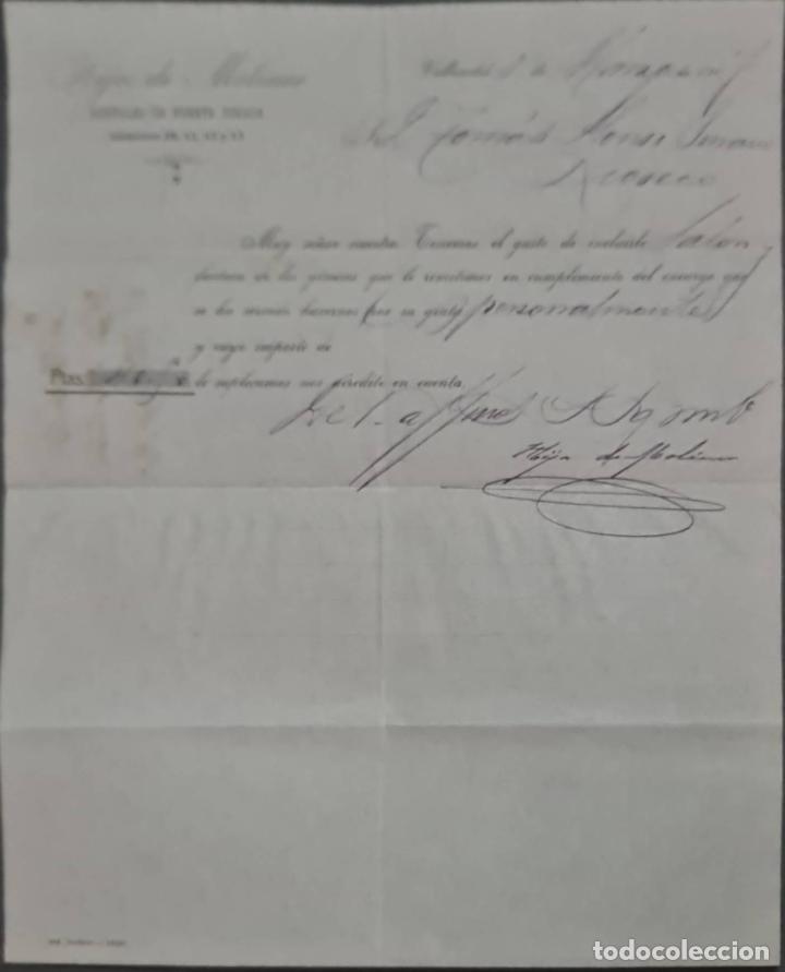 Cartas comerciais: Hijos de Moliner. Almac&eacute;n de quincalla, loza y cristal. Valladolid. Espa&ntilde;a 1907