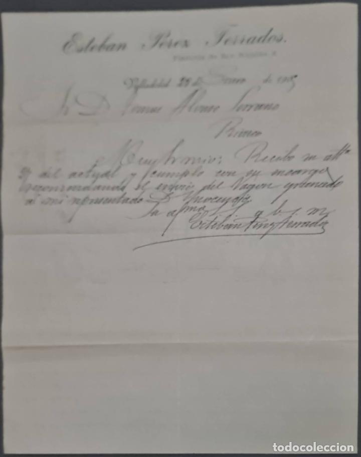 Cartas comerciais: Esteban P&eacute;rez Ferrados. Valladolid. Espa&ntilde;a 1905